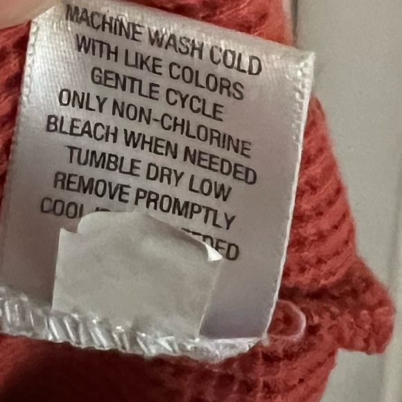 Merona Red Orange Waffle Knit Open Front Belted Cardigan XS - Picture 10 of 10